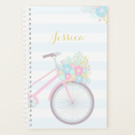 Monogramm Blume Fahrrad Niedliche Pastelltafel Planer