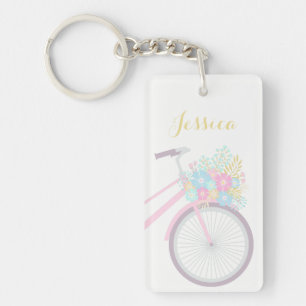 Monogramm Blume Fahrrad zum Schlüsselanhänger am G