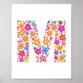 Monogramm-Blume Floral Letter Poster (Vorne)