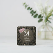 Monogramm-Blume | Florist Quadratische Visitenkarte (Stehend Vorderseite)