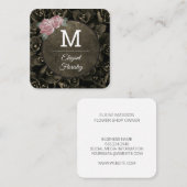 Monogramm-Blume | Florist Quadratische Visitenkarte (Vorne/Hinten)