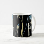 Monogramm-Blume für Muttertag Kaffeetasse (VorderseiteRechts)