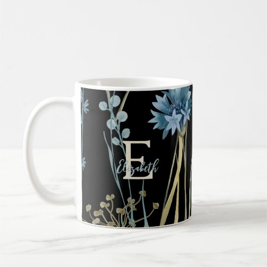 Monogramm-Blume für Muttertag Kaffeetasse (Links)