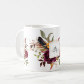 Monogramm Blume Marsala Kaffeetasse (Vorderseite Links)