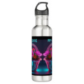 Monogramm Blume mit hellen Farben in einem Korb | Edelstahlflasche (Vorderseite)