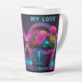 Monogramm Blume mit hellen Farben in einem Korb | Milchtasse (Rechte Ecke)