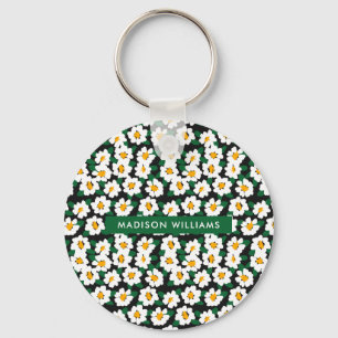 Monogramm-Blume Moderne Minimalistische Schlüssela Schlüsselanhänger