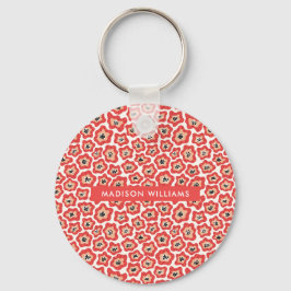 Monogramm-Blume Moderner Minimalistischer Schlüsse Schlüsselanhänger