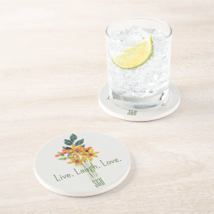 Monogramm, Blume, Papier, gequillt Getränkeuntersetzer