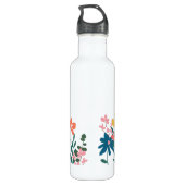 Monogramm-Blume Personalisiert Edelstahlflasche (Rückseite)