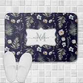 Monogramm Blume und Fern Blätter florale botanisch Badematte