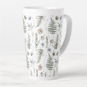 Monogramm Blume und Fern Blätter florale botanisch Milchtasse (Rechte Ecke)