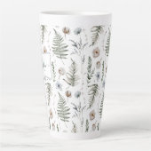 Monogramm Blume und Fern Blätter florale botanisch Milchtasse (Vorderseite)