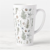 Monogramm Blume und Fern Blätter florale botanisch Milchtasse (Rechts)