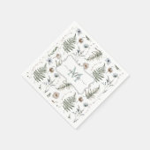 Monogramm Blume und Fern Blätter florale botanisch Serviette (Ecke)