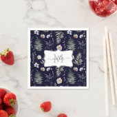 Monogramm Blume und Fern Blätter florale botanisch Serviette (Beispiel)