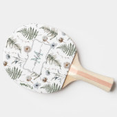 Monogramm Blume und Fern Blätter florale botanisch Tischtennis Schläger (Seitenansicht)