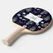Monogramm Blume und Fern Blätter florale botanisch Tischtennis Schläger (Vorderseite)