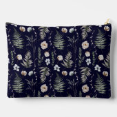 Monogramm Blume und Fern Blätter florale botanisch Zubehörtasche (Rückseite)