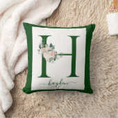 Monogramm Blumen Buchstabe H Kissen (Decke)