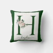 Monogramm Blumen Buchstabe H Kissen (Rückseite)