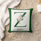Monogramm Blumen Buchstabe Z Kissen (Decke)