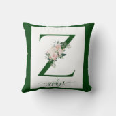 Monogramm Blumen Buchstabe Z Kissen (Rückseite)