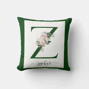 Monogramm Blumen Buchstabe Z Kissen