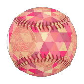 Monogramm-Blumen geometrisches Muster Baseball (Vorderseite)