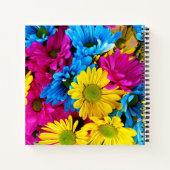 Monogramm-Blumen in Leuchtfarben Notizblock (Rückseite)