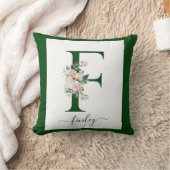 Monogramm-Blumen-Initiale F Kissen (Decke)