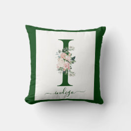Monogramm-Blumen-Initiale I Kissen