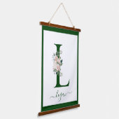Monogramm-Blumen-Initiale L Wandteppich Mit Holzrahmen (Gewinkelt)