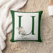 Monogramm-Blumen-Initiale U Kissen (Decke)
