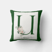 Monogramm-Blumen-Initiale U Kissen (Rückseite)