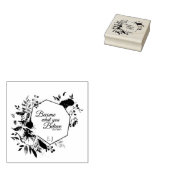 Monogramm-Blumen-Schrift Gummistempel (Stempel)