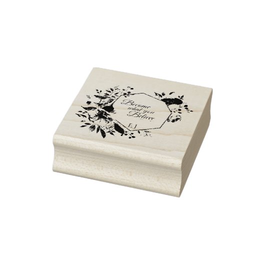 Monogramm-Blumen-Schrift Gummistempel (Stempel)