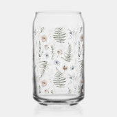 Monogramm-Blumen und Farnblätter Floral Botanisch Dosenglas (Rückseite)