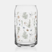 Monogramm-Blumen und Farnblätter Floral Botanisch Dosenglas (Links)