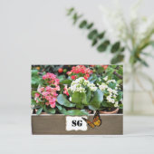 Monogramm-Blumengarten-Postkarte Postkarte (Stehend Vorderseite)