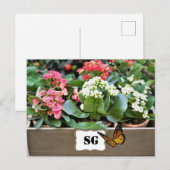 Monogramm-Blumengarten-Postkarte Postkarte (Vorne/Hinten)