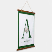 Monogramm Blumeninitiale A Wandteppich Mit Holzrahmen (Gewinkelt)