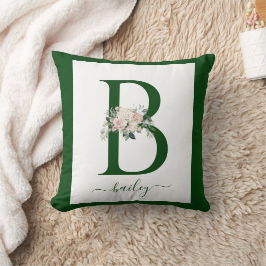 Monogramm Blumeninitiale B Kissen (Decke)