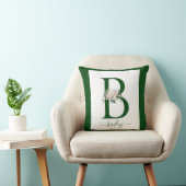 Monogramm Blumeninitiale B Kissen (Stuhl )