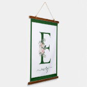 Monogramm Blumeninitiale C Wandteppich Mit Holzrahmen (Gewinkelt)
