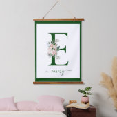 Monogramm Blumeninitiale C Wandteppich Mit Holzrahmen (Schlafzimmer)