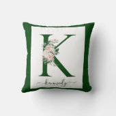 Monogramm Blumeninitiale K Kissen (Rückseite)
