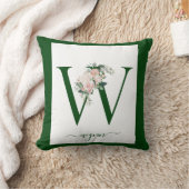 Monogramm Blumeninitiale W Kissen (Decke)