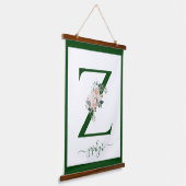 Monogramm Blumeninitiale Z Wandteppich Mit Holzrahmen (Gewinkelt)