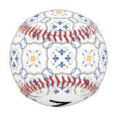 Monogramm Blumenmuster 5 Baseball (Rückseite)